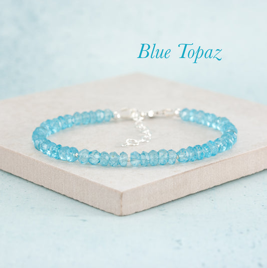 Blue Topaz Gemstone Bracelet
