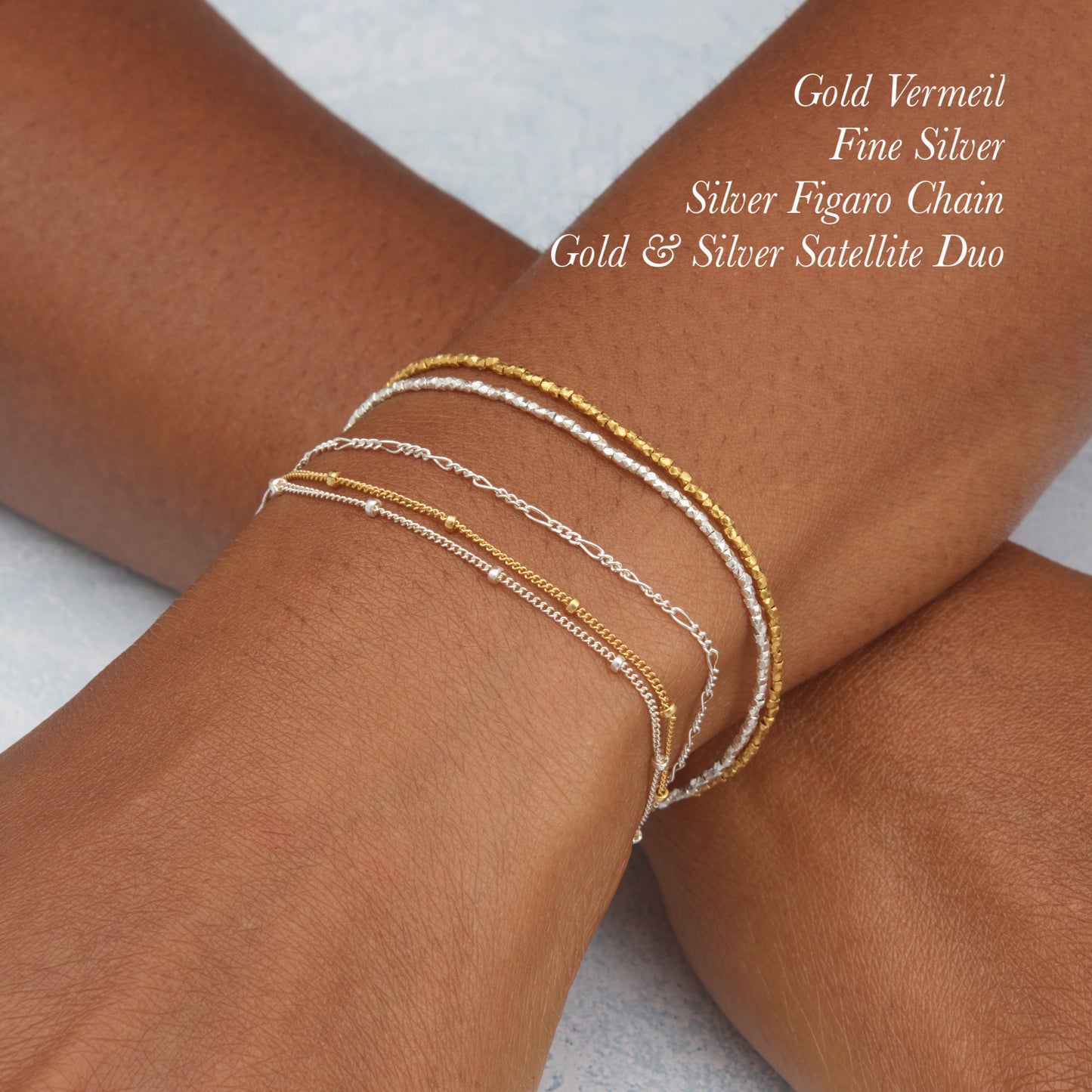Dainty Silver Figaro Chain Bracelet