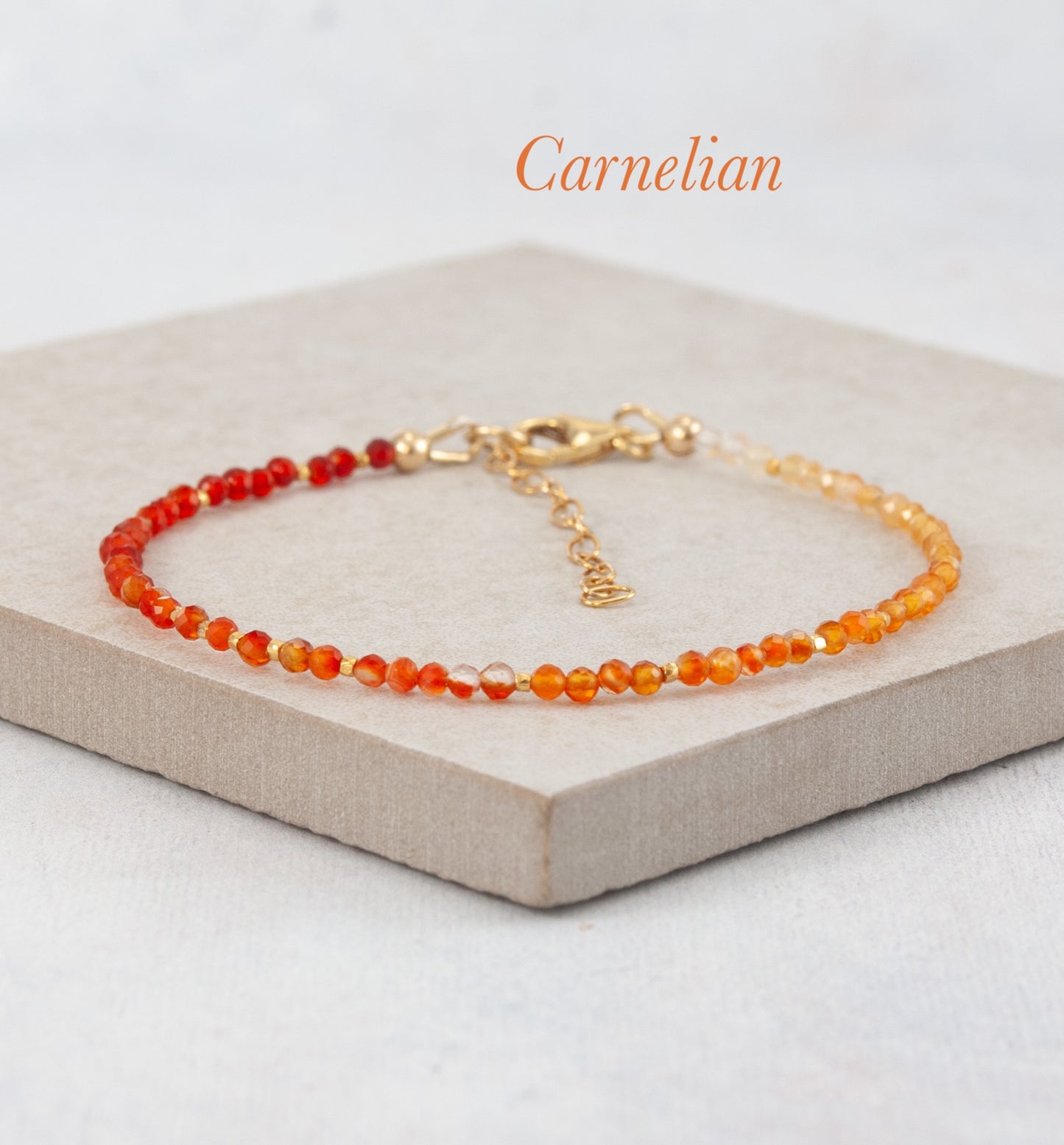 Tiny Ombre / Shaded Carnelian Bracelet
