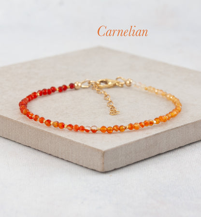 Tiny Ombre / Shaded Carnelian Bracelet