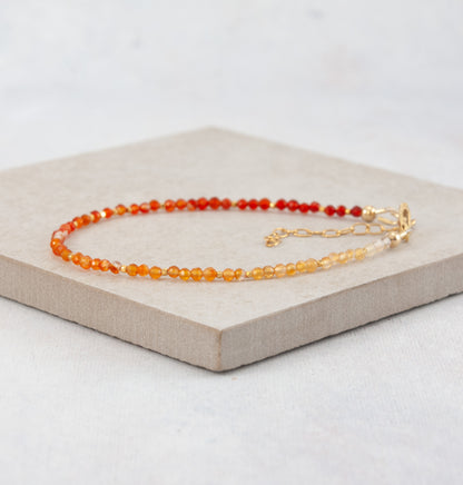 Tiny Ombre / Shaded Carnelian Bracelet