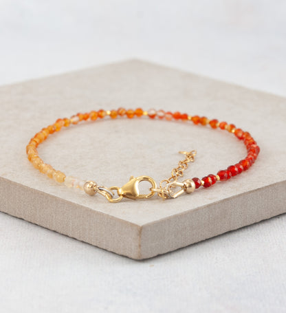 Tiny Ombre / Shaded Carnelian Bracelet