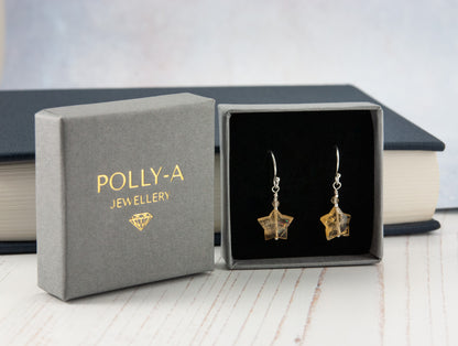 Citrine Star Earrings