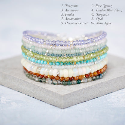 Dainty London Blue Topaz Gemstone Bracelet