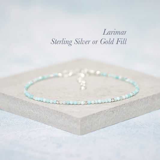 Dainty Larimar Gemstone Bracelet