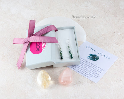 Dainty Rainbow Moonstone Stud Earrings (AAA Grade)