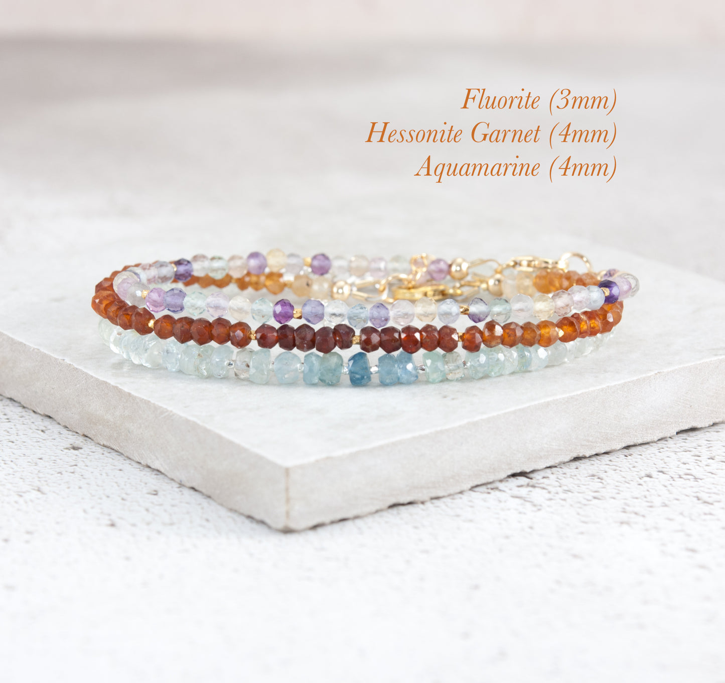 Dainty Fluorite Gemstone Bracelet (AAA Grade)