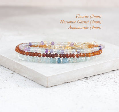 Dainty Fluorite Gemstone Bracelet (AAA Grade)