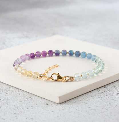Fluorite Ombre Gemstone Bracelet (AAA Grade)