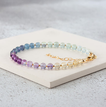 Fluorite Ombre Gemstone Bracelet (AAA Grade)