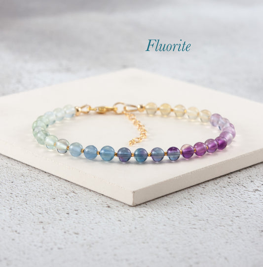 Fluorite Ombre Gemstone Bracelet (AAA Grade)