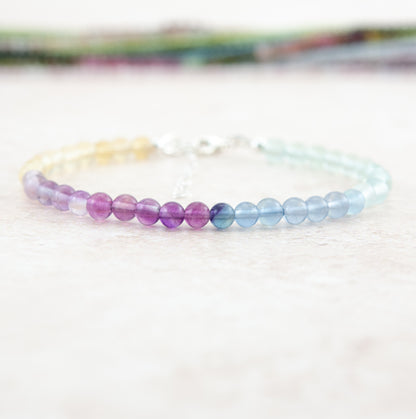 Fluorite Ombre Gemstone Bracelet (AAA Grade)