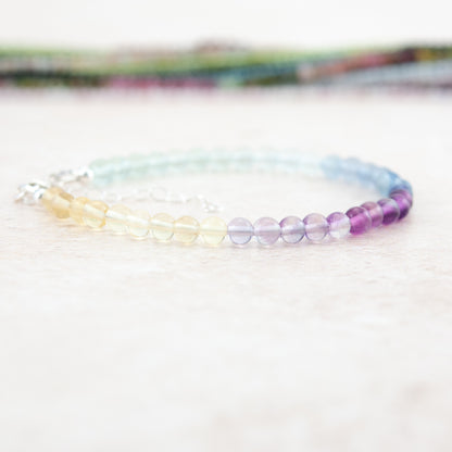 Fluorite Ombre Gemstone Bracelet (AAA Grade)