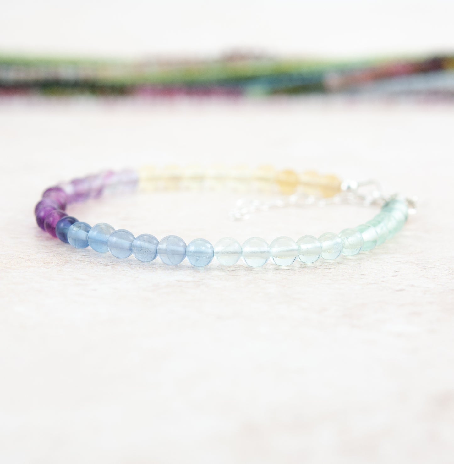 Fluorite Ombre Gemstone Bracelet (AAA Grade)