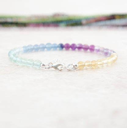 Fluorite Ombre Gemstone Bracelet (AAA Grade)