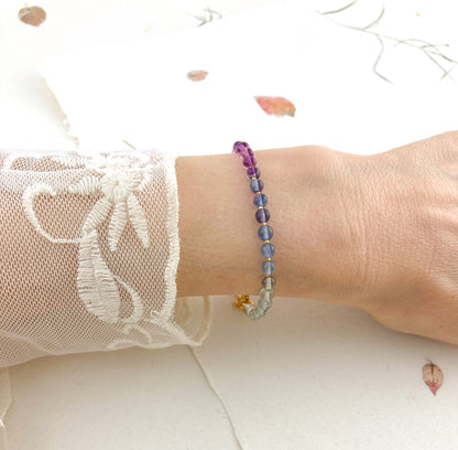Fluorite Ombre Gemstone Bracelet (AAA Grade)