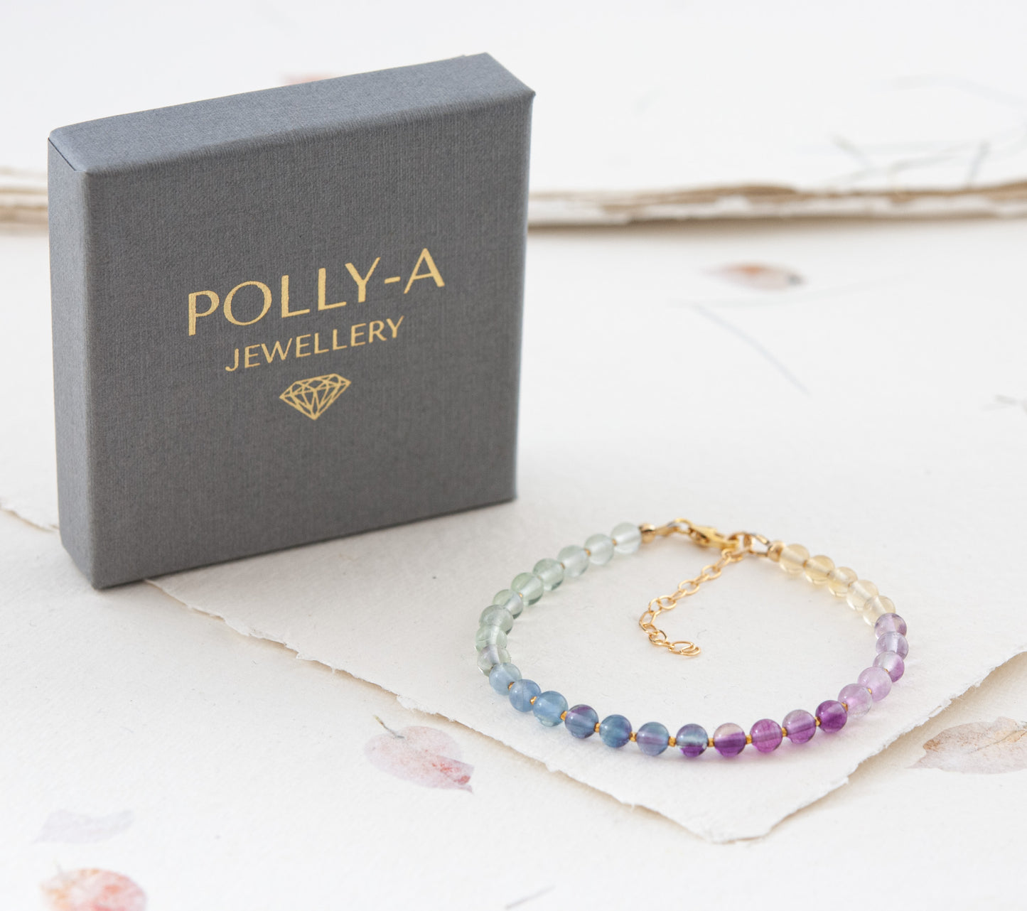 Fluorite Ombre Gemstone Bracelet (AAA Grade)