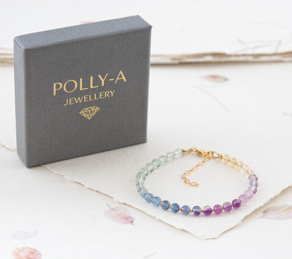 Fluorite Ombre Gemstone Bracelet (AAA Grade)