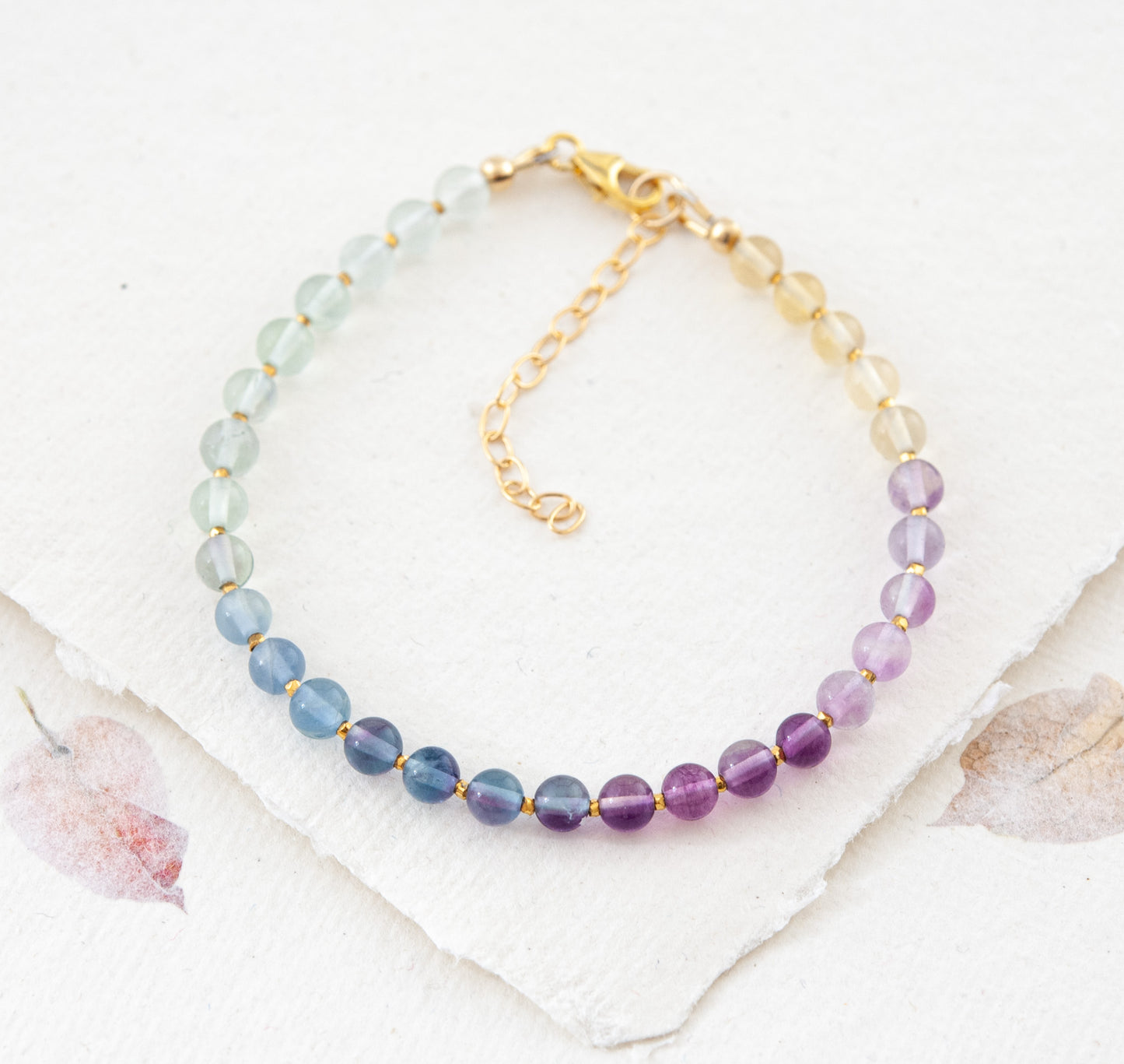 Fluorite Ombre Gemstone Bracelet (AAA Grade)