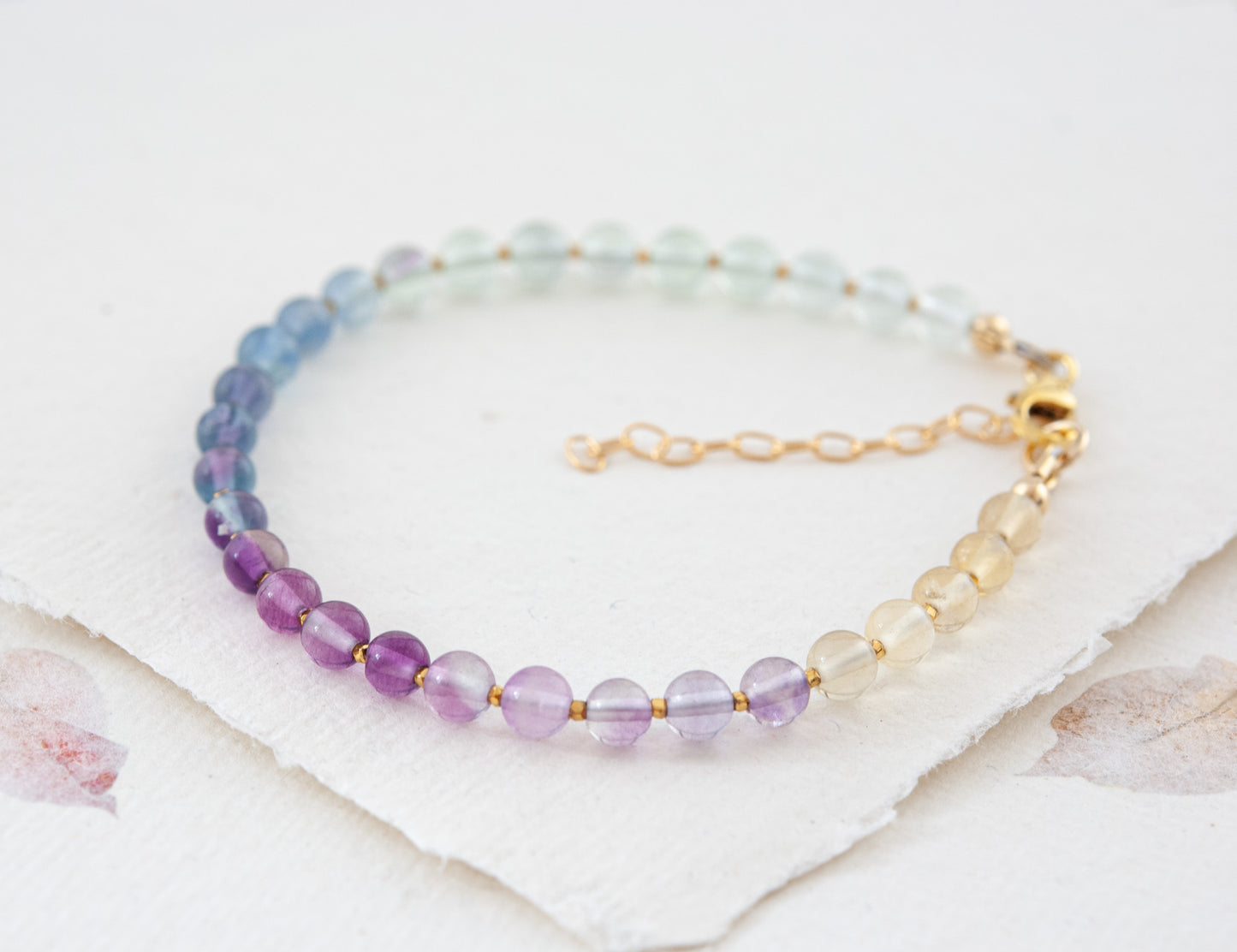 Fluorite Ombre Gemstone Bracelet (AAA Grade)