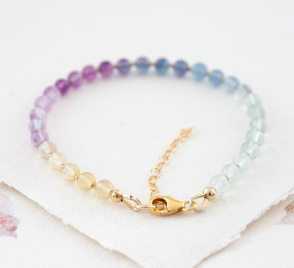 Fluorite Ombre Gemstone Bracelet (AAA Grade)