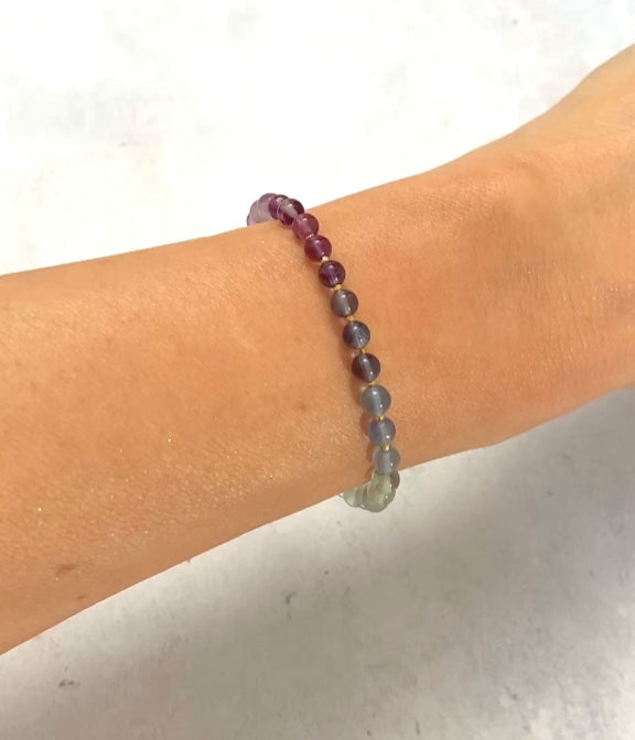 Fluorite Ombre Gemstone Bracelet (AAA Grade)