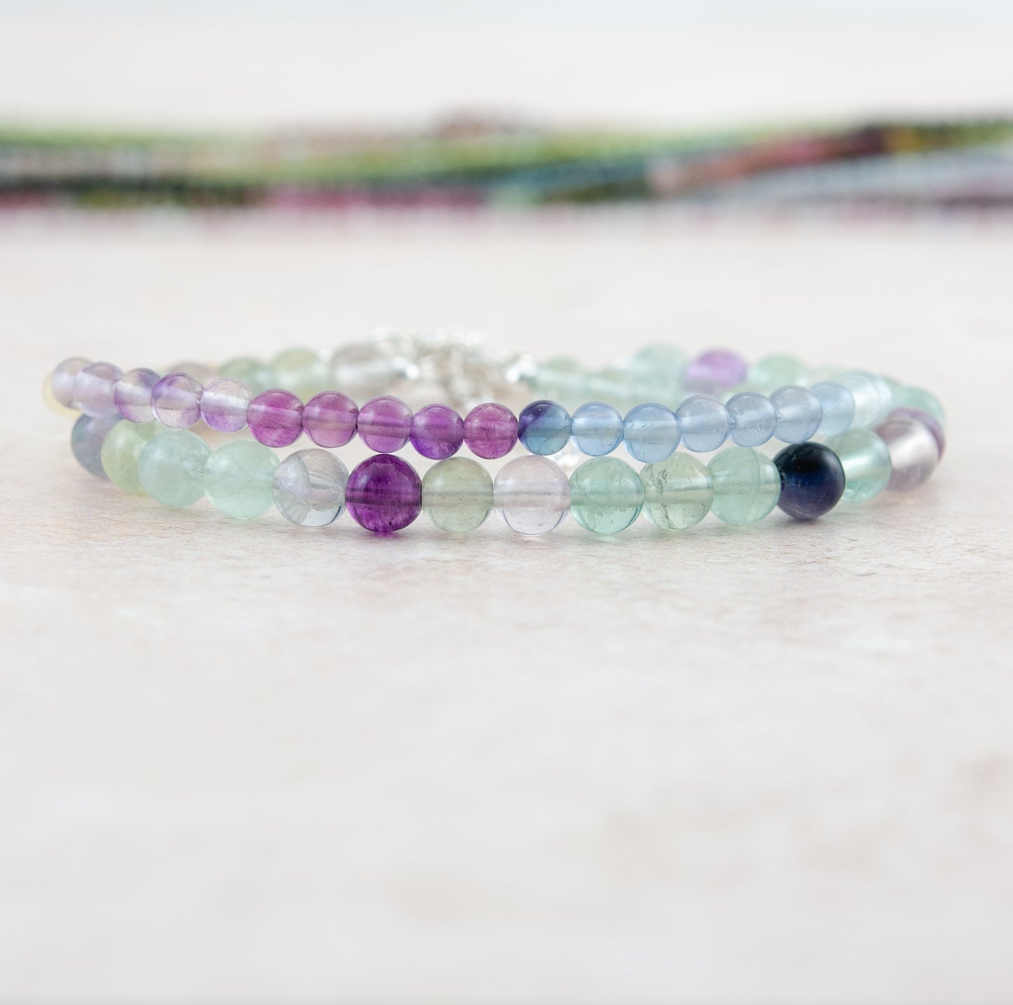 Fluorite Ombre Gemstone Bracelet (AAA Grade)