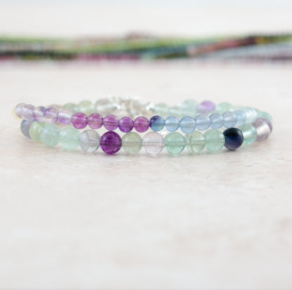 Fluorite Ombre Gemstone Bracelet (AAA Grade)