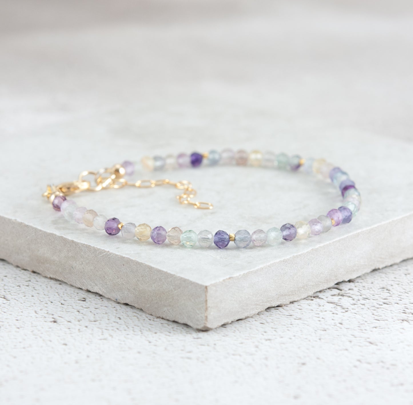 Dainty Fluorite Gemstone Bracelet (AAA Grade)