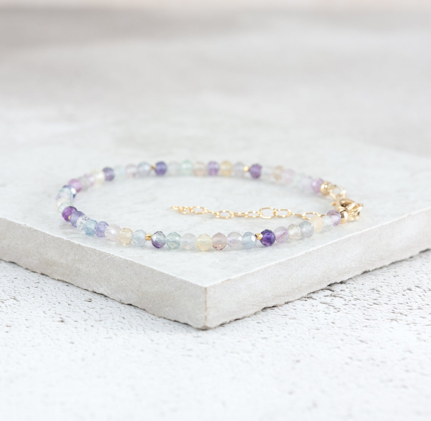 Dainty Fluorite Gemstone Bracelet (AAA Grade)