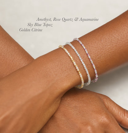 Dainty Golden Citrine Gemstone Bracelet