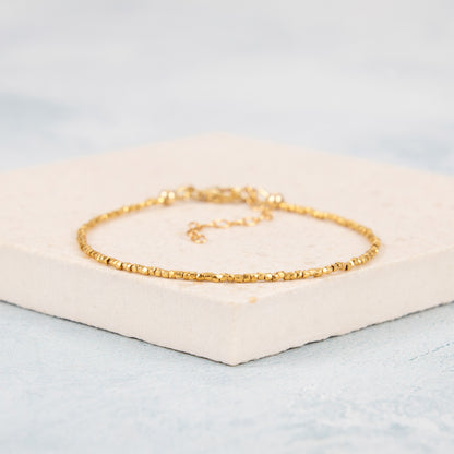 Dainty Gold Vermeil Beaded Bracelet