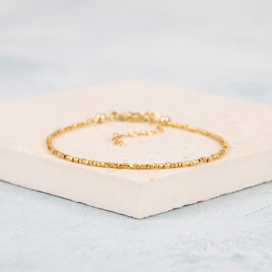 Dainty Gold Vermeil Beaded Bracelet