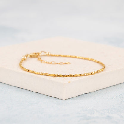 Dainty Gold Vermeil Beaded Bracelet
