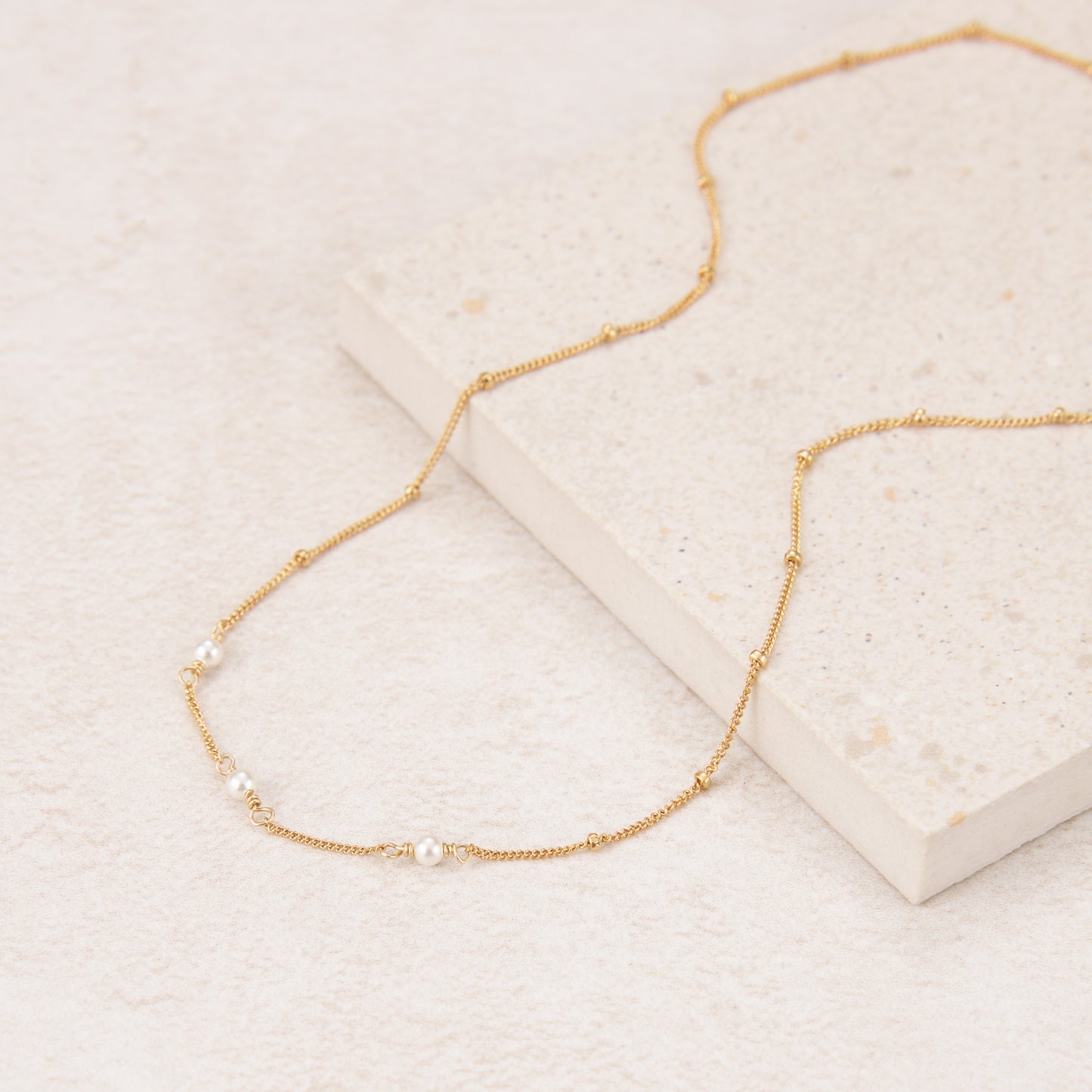 Dainty Pearl Trio & Gold Fill / Sterling Silver Necklace