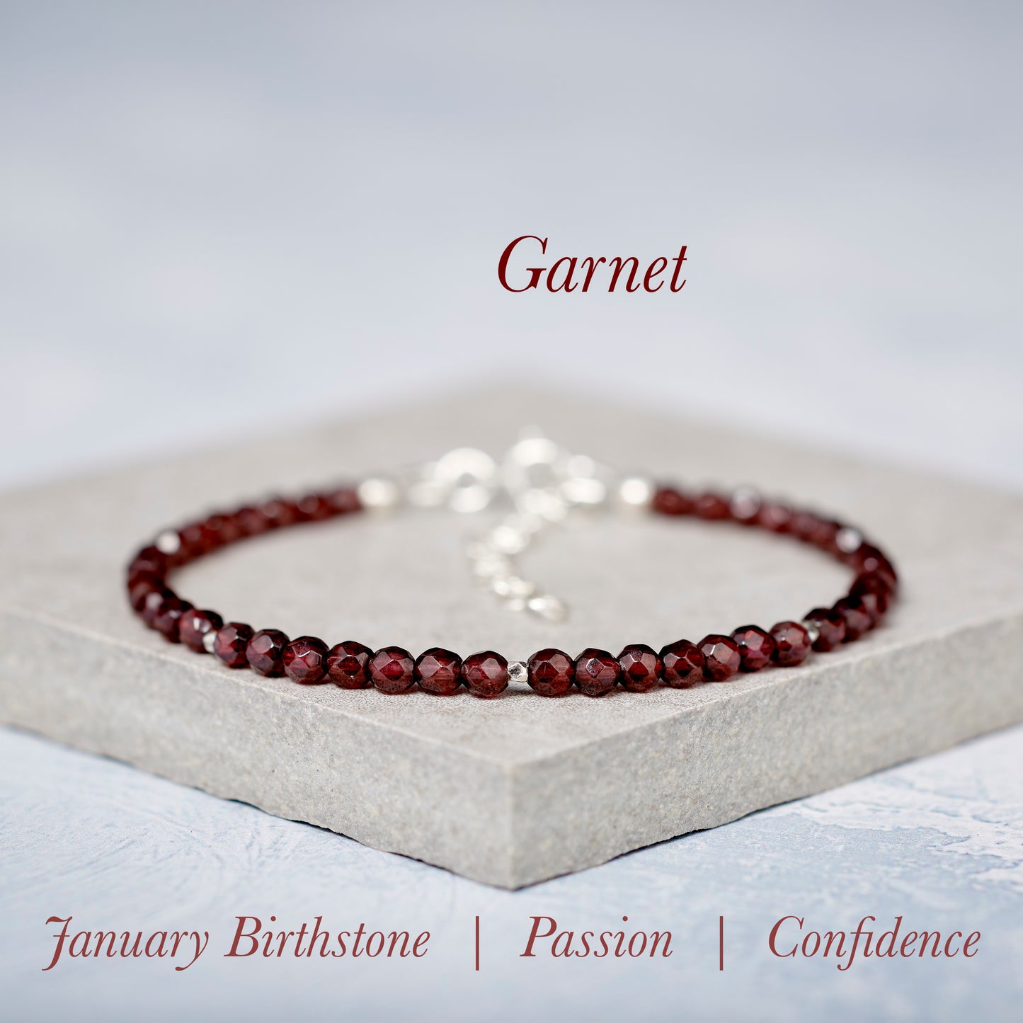 Dainty Red Garnet Bracelet