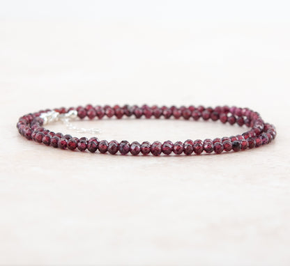 Dainty Red Garnet Dainty Gemstone Necklace