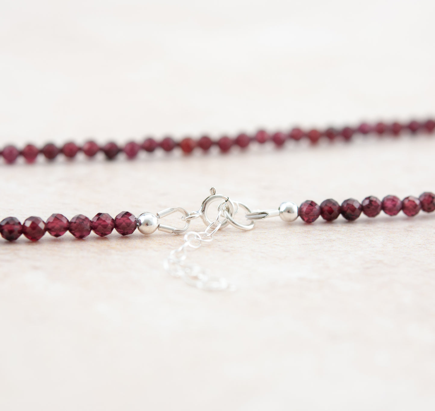 Dainty Red Garnet Dainty Gemstone Necklace