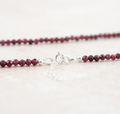 Dainty Red Garnet Dainty Gemstone Necklace
