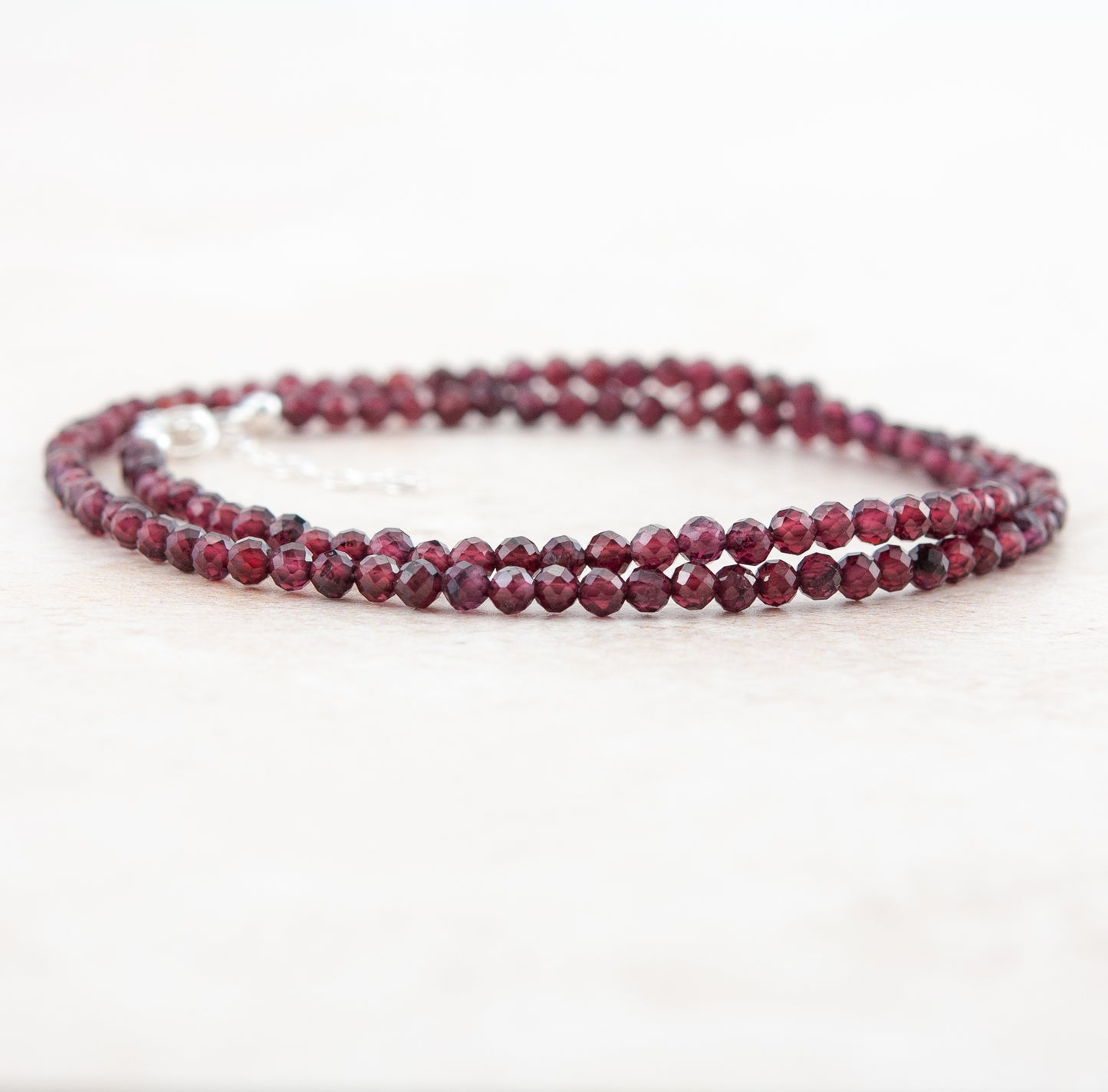 Dainty Red Garnet Dainty Gemstone Necklace