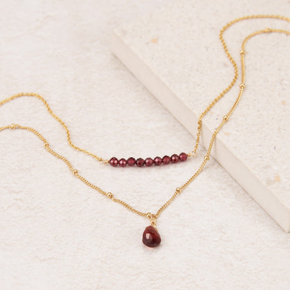 Garnet Two-Strand Layered Necklace