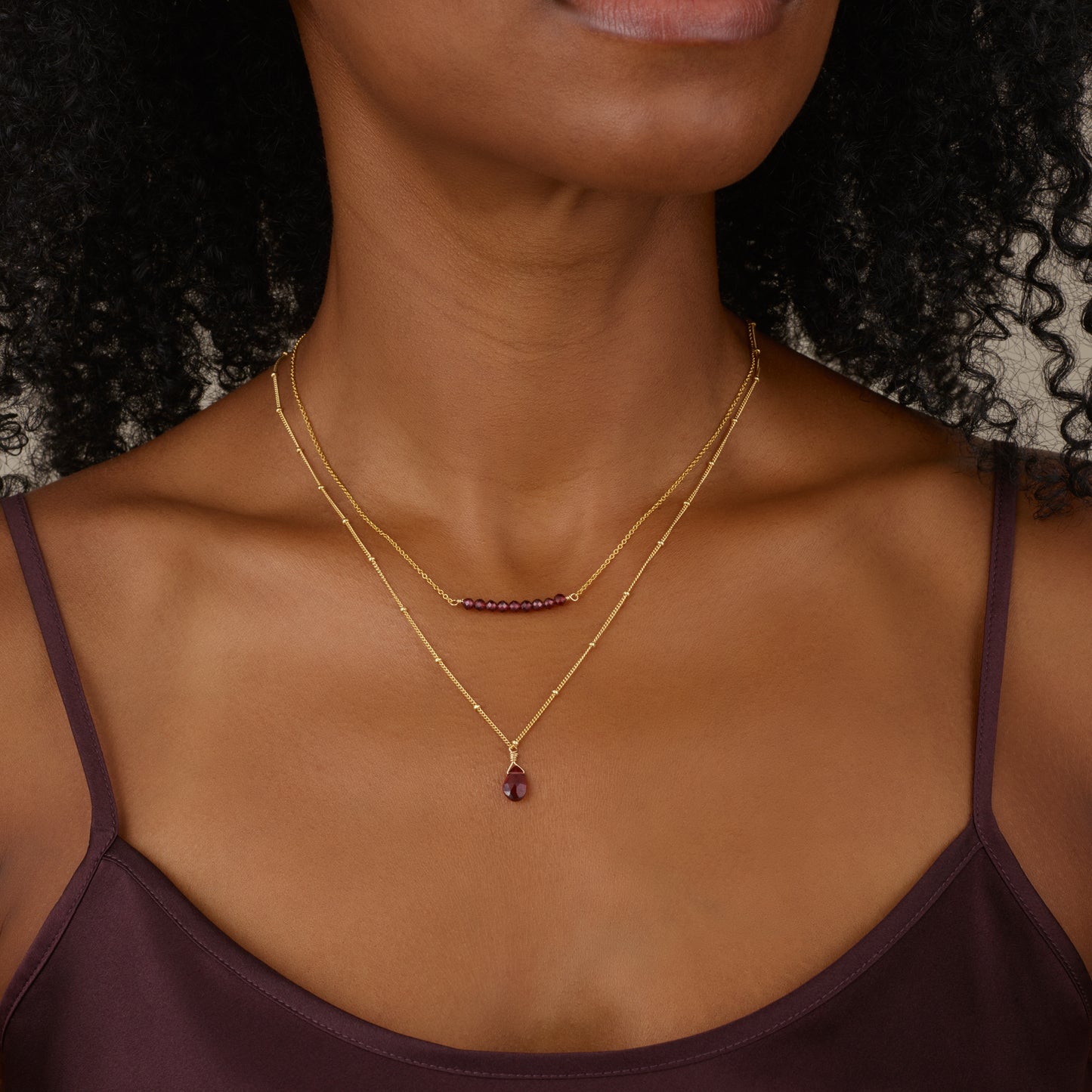 Garnet Two-Strand Layered Necklace