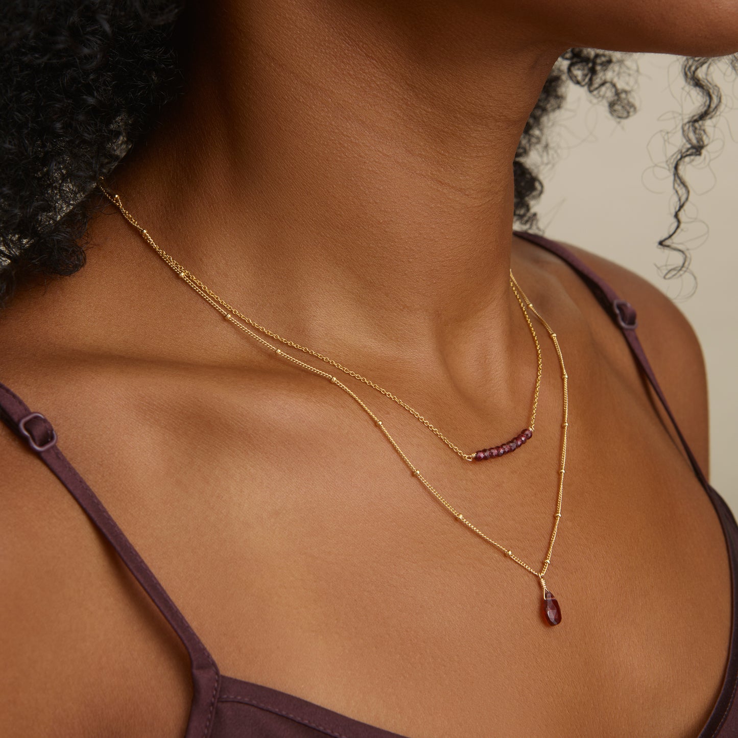 Garnet Two-Strand Layered Necklace