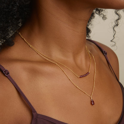 Garnet Two-Strand Layered Necklace