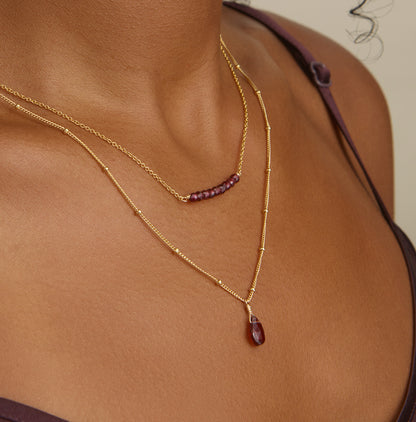 Garnet Two-Strand Layered Necklace