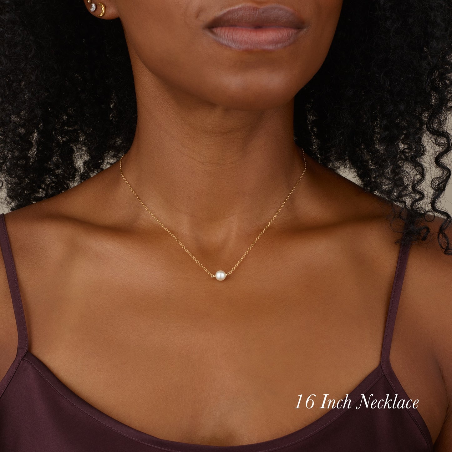 Dainty Solitaire Pearl & Gold Necklace