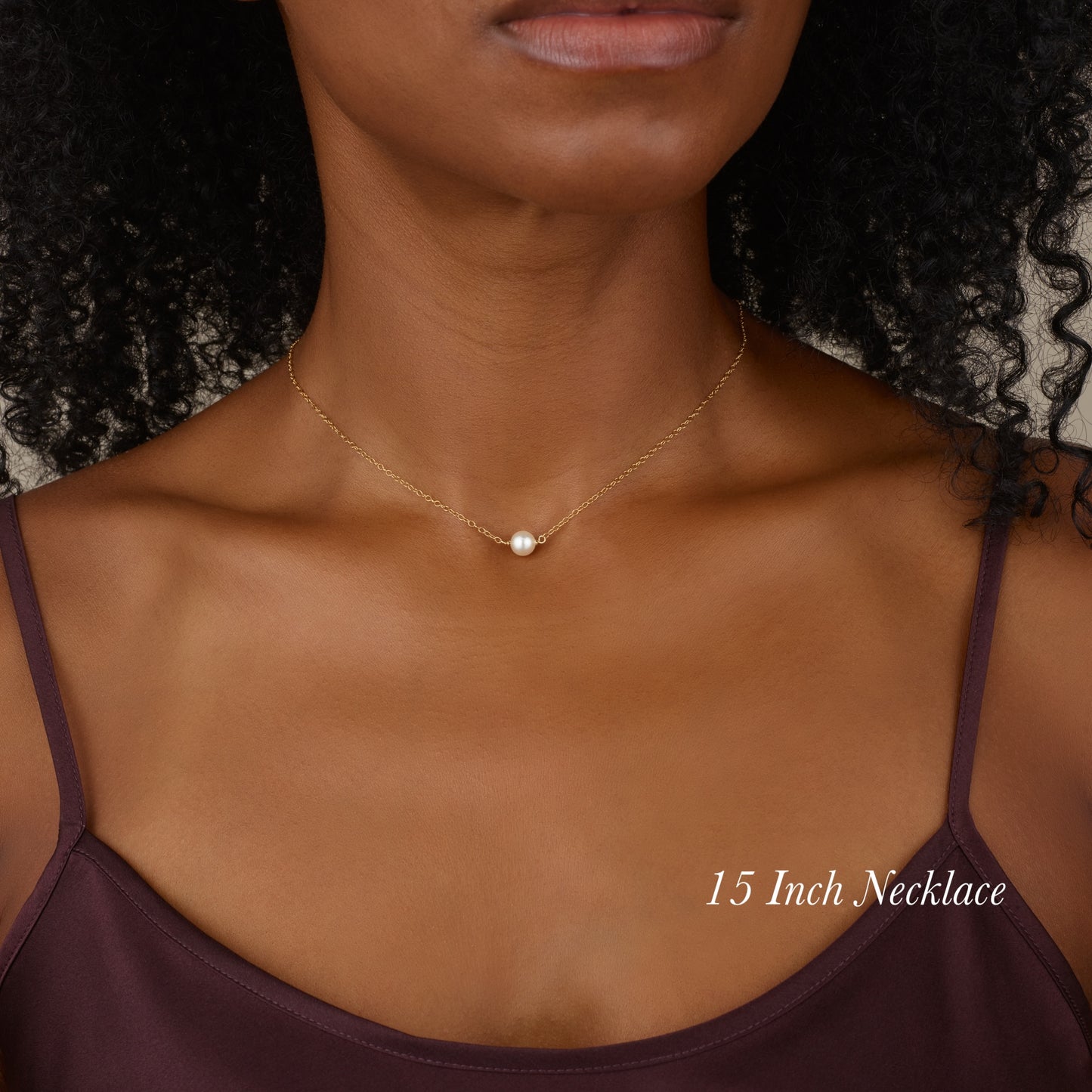 Dainty Solitaire Pearl & Silver Necklace