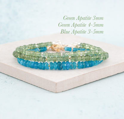 Green Apatite Gemstone Bracelet (4-5mm)