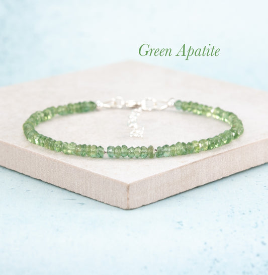Green Apatite Gemstone Bracelet (3mm)
