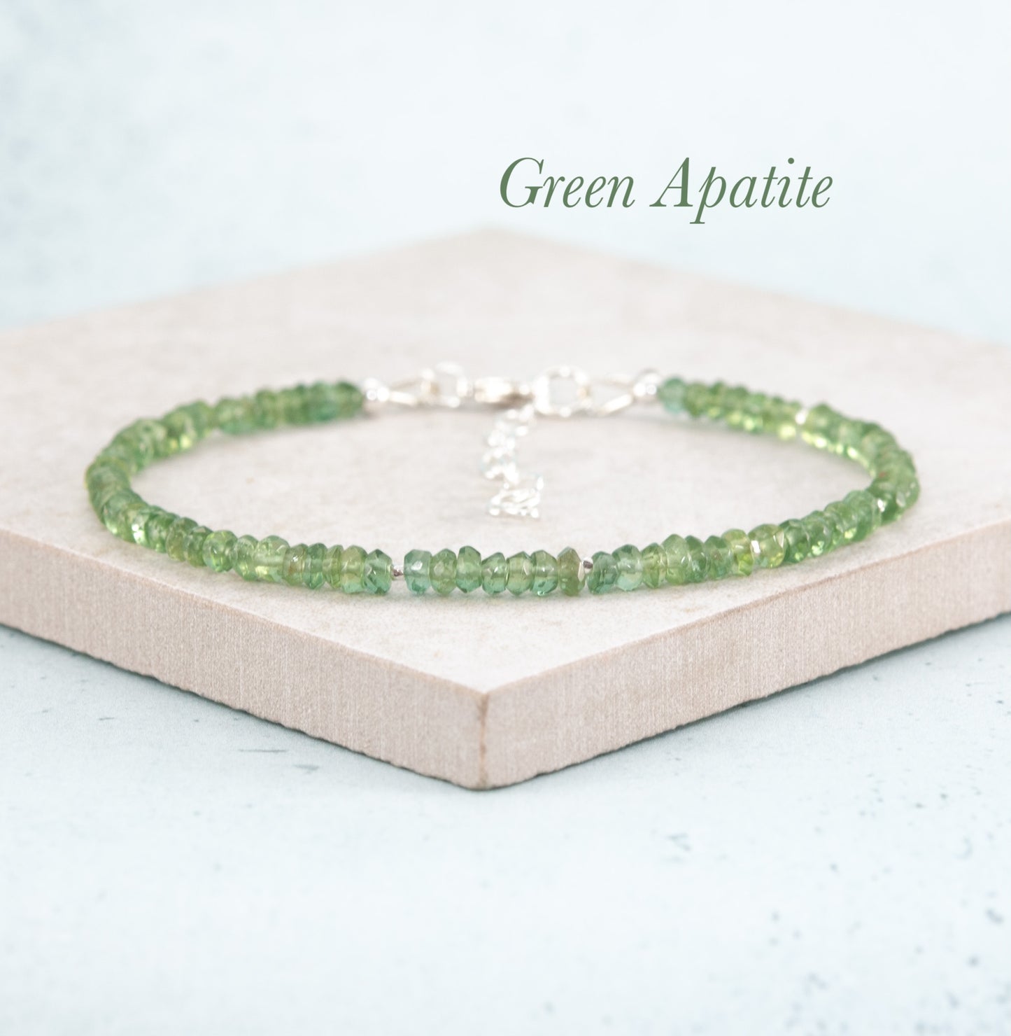 Green Apatite Gemstone Bracelet (3mm)
